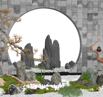 新中式庭院小品